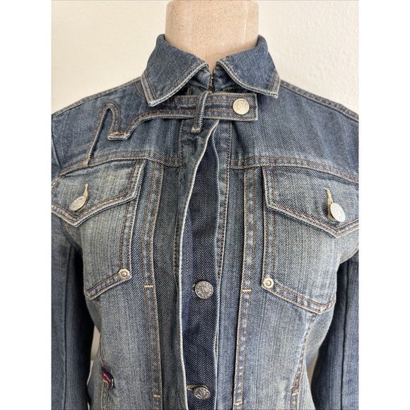 BCBG VINTAGE LADIES BLUE JEAN JACKET MAX AZRIA SIZE XS - Picture 6 of 11